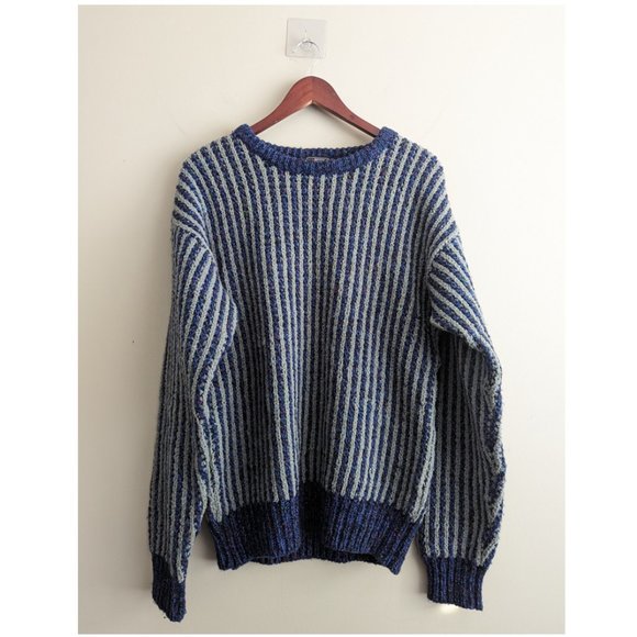 Vintage Other - Vintage Vertical Stripe Grandpa Sweater